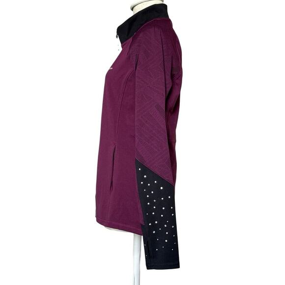 NWT Moodytiger Girls On Ice Color Block Jacket Size 170 /US 18 Grape Wine - Picture 8 of 15